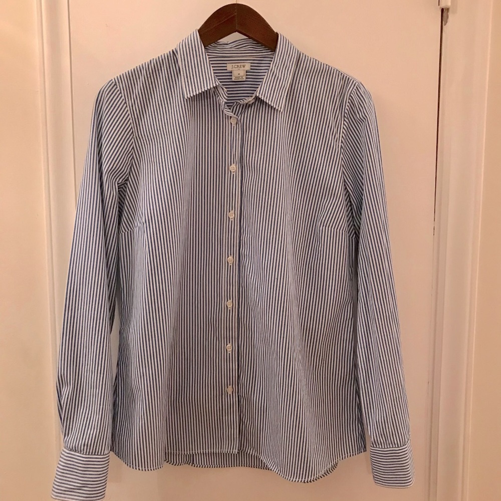 J. Crew Long Sleeve Pin Stripe Button Down Shirt